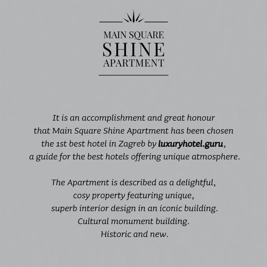 Luxurios And Historic Apartment "Shine" - Right On The Main Square Ζάγκρεμπ Εξωτερικό φωτογραφία